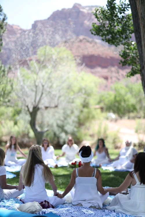 Women gathering at Zion National Park
