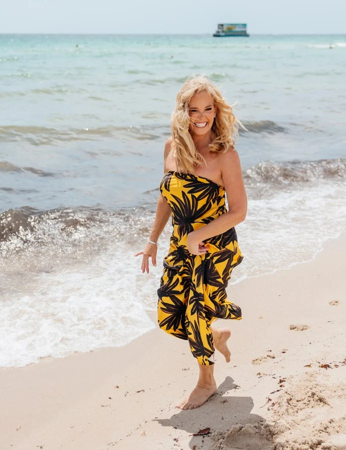 Kristin Zebrowski on the beach in South Beach